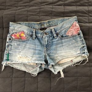 Lucky Brand Patchwork Cut-Off Jean Shorts